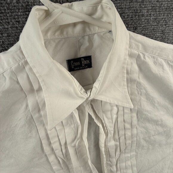 VTG Gitman Bros Tuxedo Shirt Men 16.5 37 Tall White Formal Dress Shirt USA Made - Picture 7 of 16